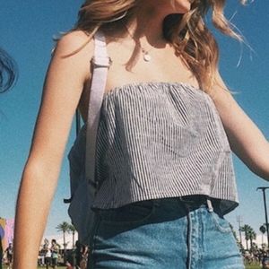 Brandy Melville Strapless Striped Top